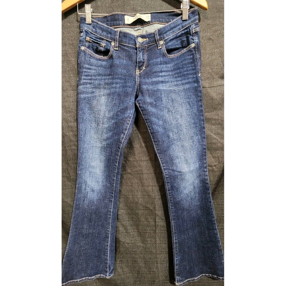 Abercrombie‎ Fitch Jeans 2R Womens Bootcut Flare Low Rise Blue Stretch 26x33 Y2K